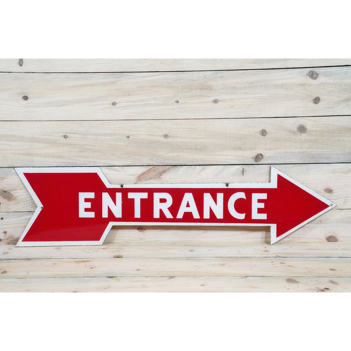 Entrance Double Sided Porcelain Arrow Sign TAC 9 & 8.9