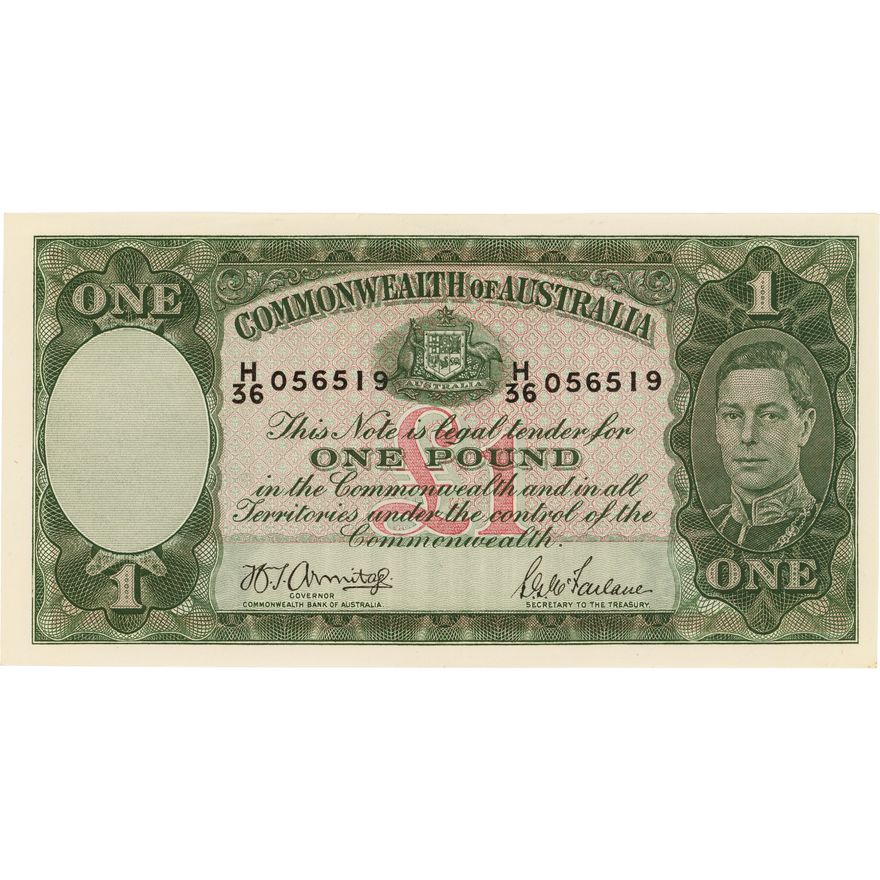 Armitage/McFarlane, One Pound, 1942,  aUNC