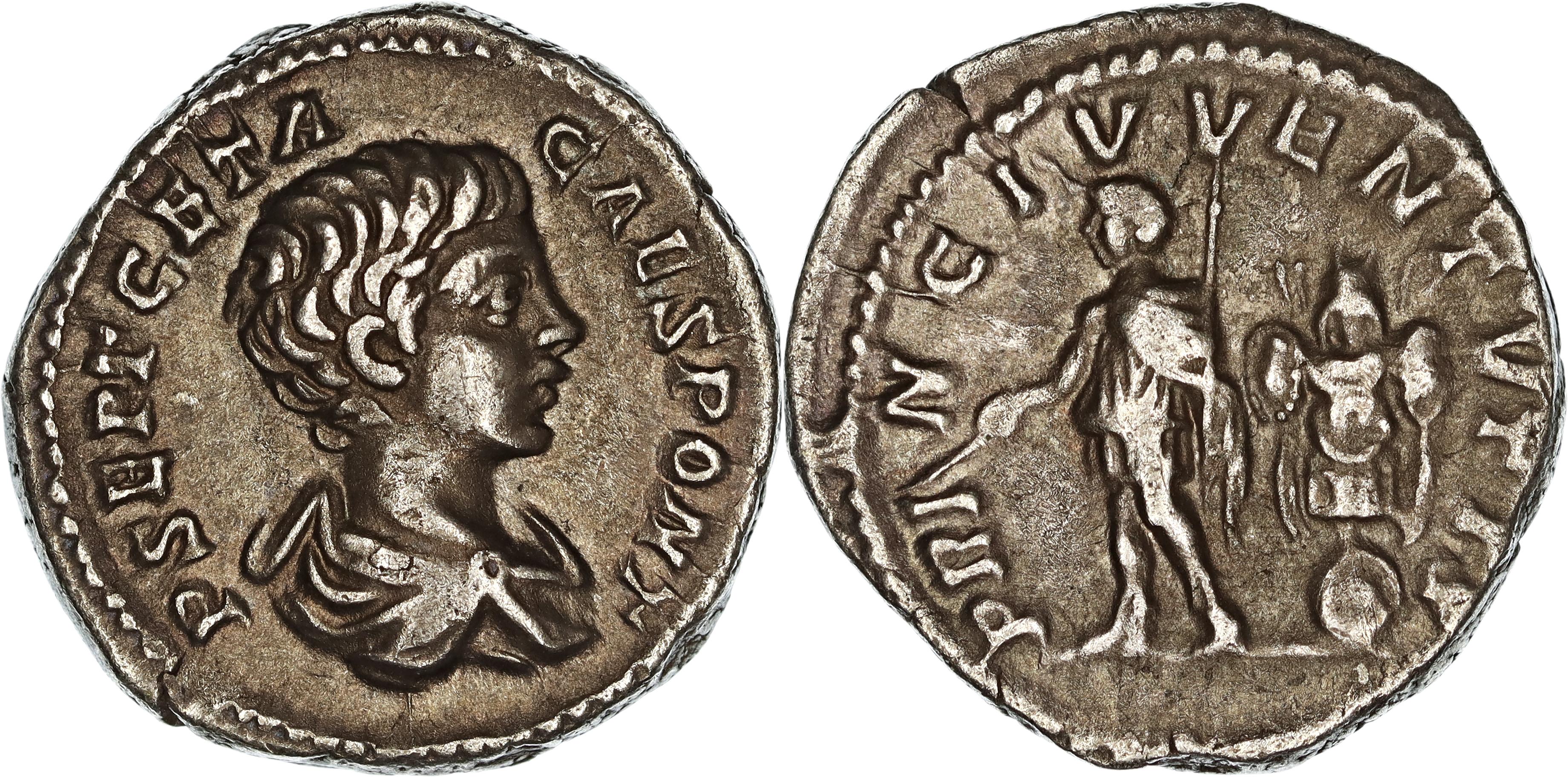 Roman Empire, Geta, Silver Denarius, 200-202 AD, VF