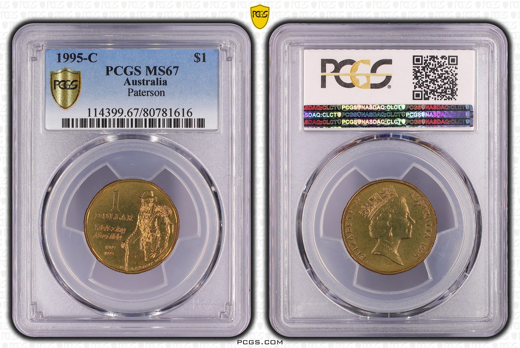 Paterson , One Dollar, 1995-C, PCGS MS67