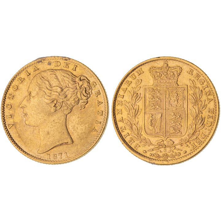 Victoria, Sovereign, 1871-S, UNC