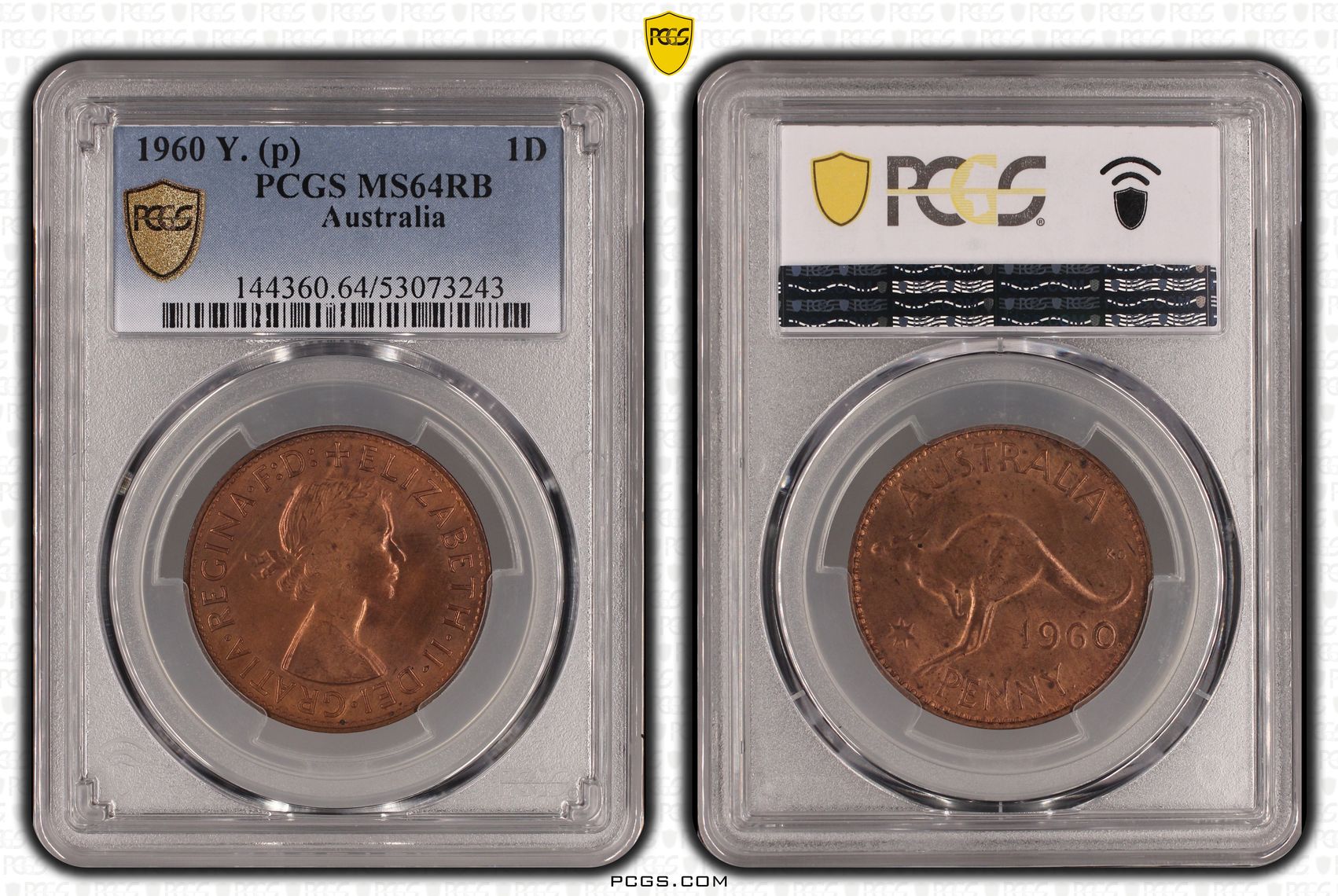 Elizabeth II, Penny, 1960 Y., PCGS MS64RB