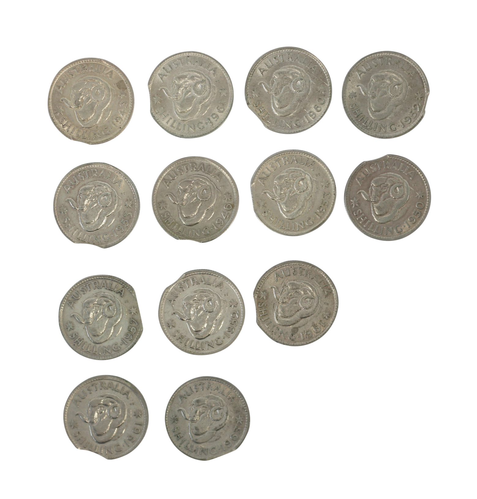 861. · Group, Shillings, VF-EF