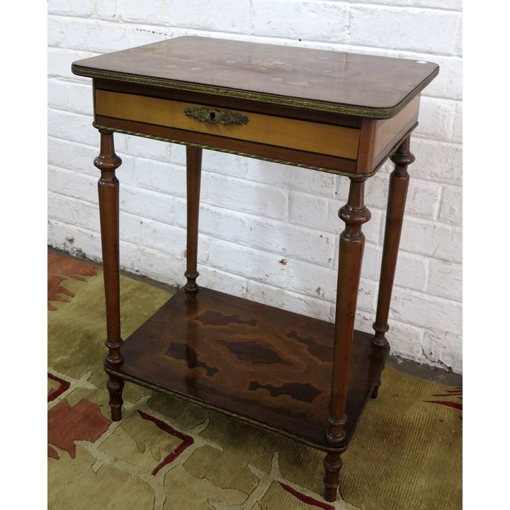 INLAID TWO-TIER WORK TABLE