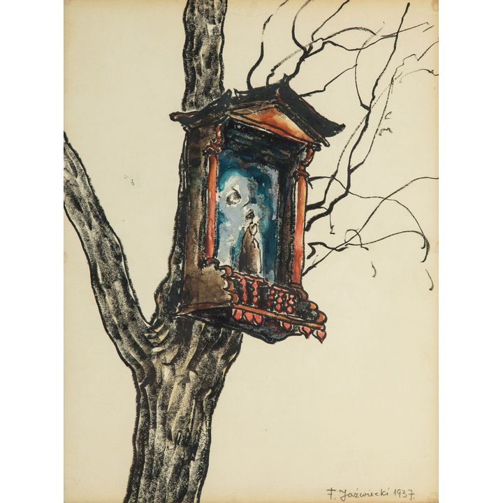 Franciszek Adam Jaźwiecki | Kapliczka na drzewie, 1937 r.