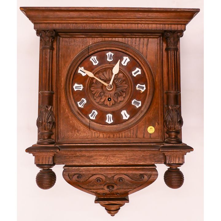 Antique Oak Cased Wall Clock- 23x18''