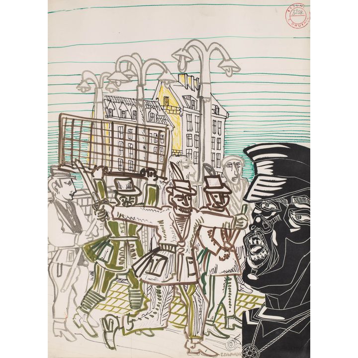Edward Dwurnik | Zdenerwowany, z cyklu II Klatka, 1970