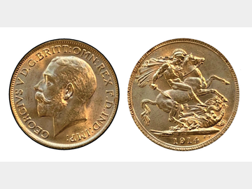 1914 GEORGE V LONDON MINT GOLD SOVEREIGN