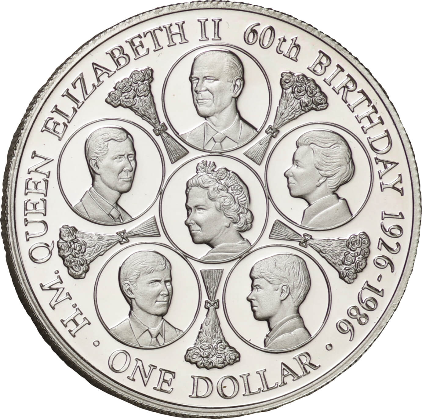 クック諸島-Cook Islands. 1986. Silver. ドル(Dollar). ピエフォー