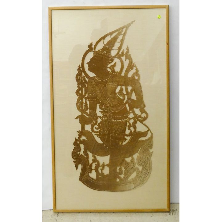 Large Thai Shadow Puppet Framed- 46x26''