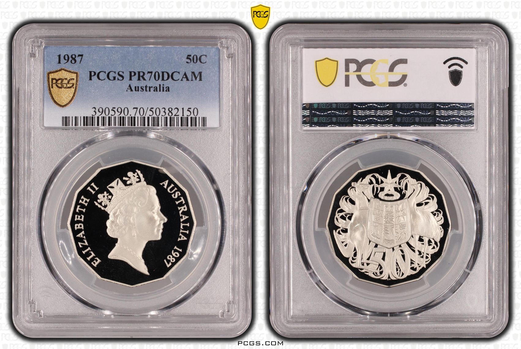 POP 16/0, Fifty Cent, 1987, PCGS PR70DCAM