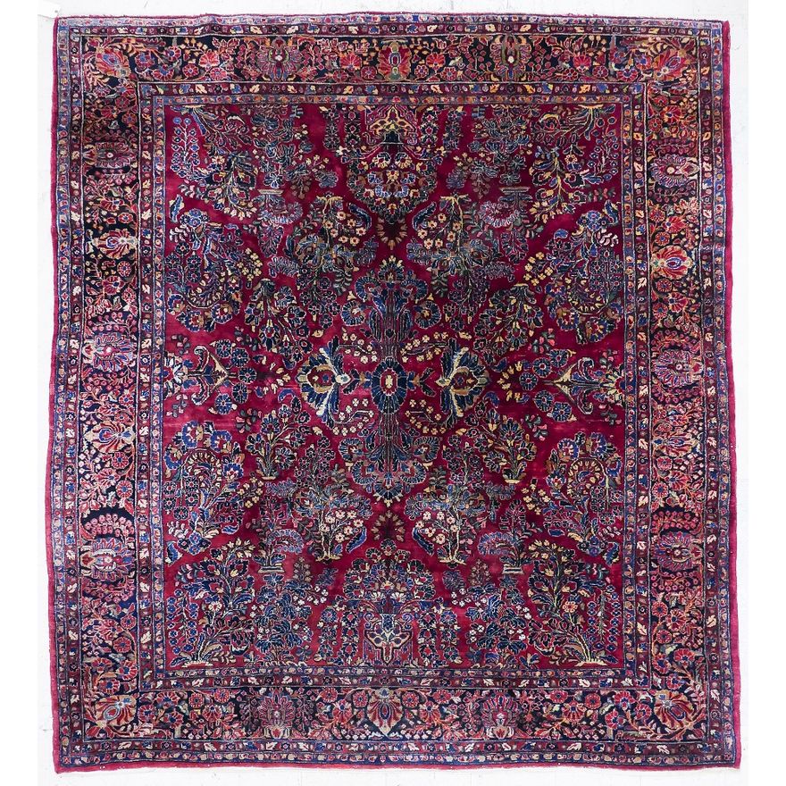 Semi Antique Persian Sarouk Oriental Rug 8'5''x9'6''