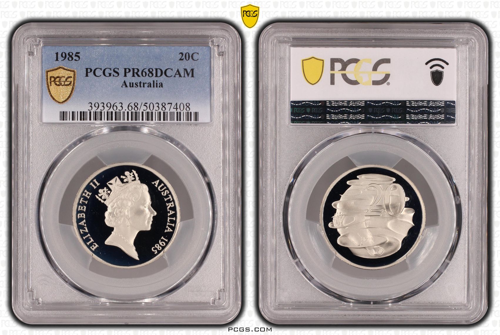 Twenty Cent, 1985, PCGS PR68DCAM