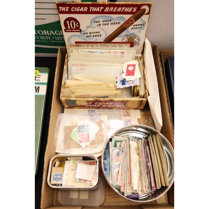 Box Misc. Vintage Loose Stamps