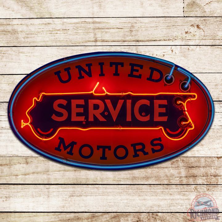 United Motors Service 36" Single Sided Porcelain Neon Sign