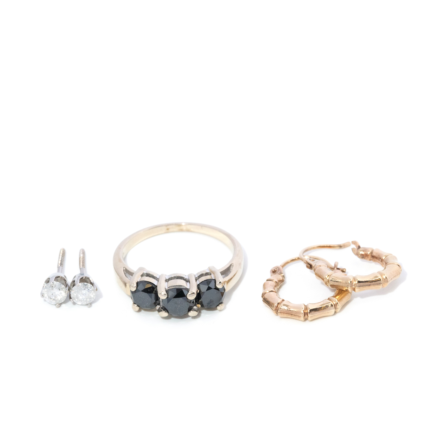 14ct Ring and 9ct Earrings