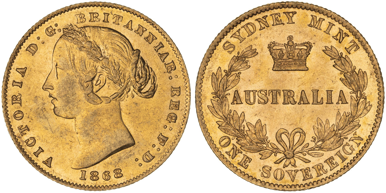 Victoria, Sydney Mint Reverse - Type II, Sovereign, 1868, UNC