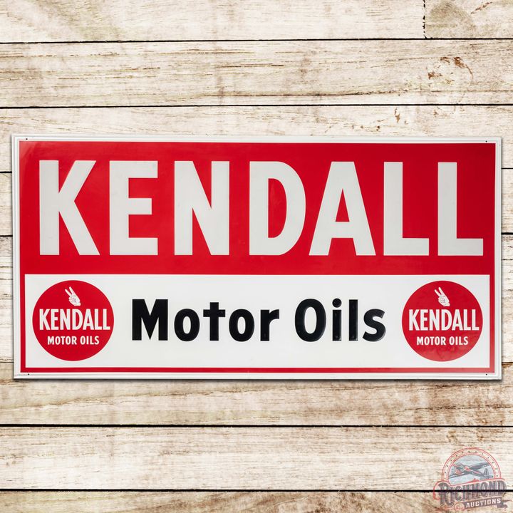 Kendall Motors Oils Embossed SS Tin Sign w/ Logo