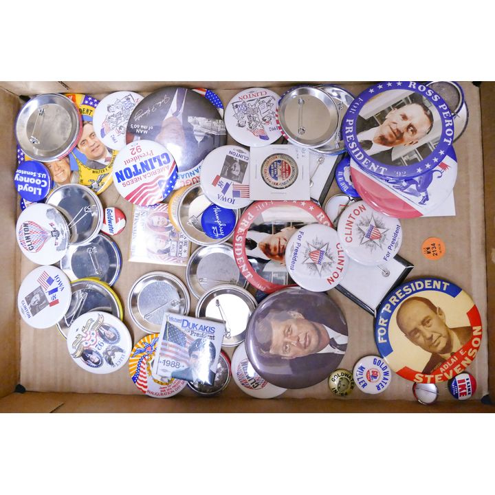 Box Political Pin Back Buttons