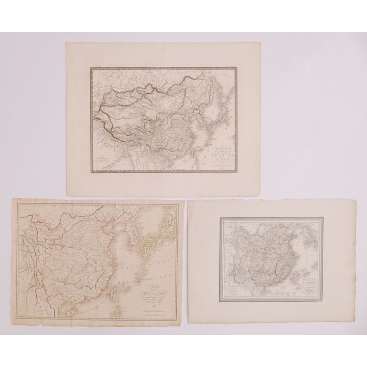3pc 1820's French Maps of China- Vivien, Tardieu