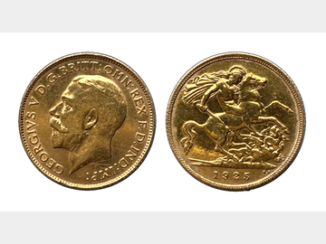 1925 GEORGE V SOUTH AFRICA GOLD HALF SOVEREIGN