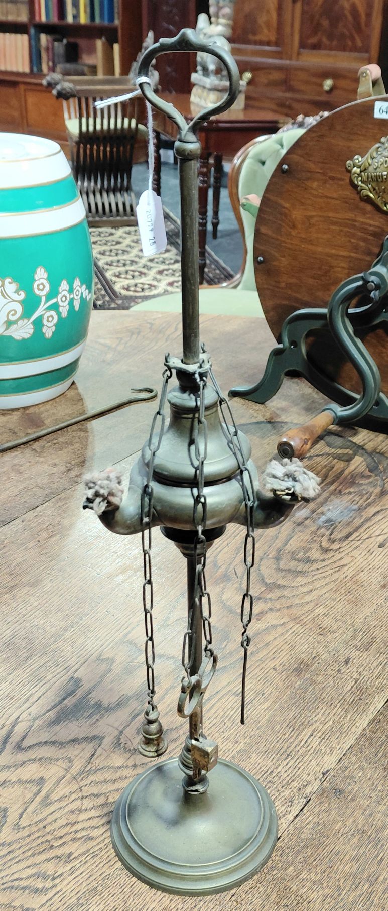 649 · 19TH CENTURY ITALIAN LUCERNA OIL LAMP