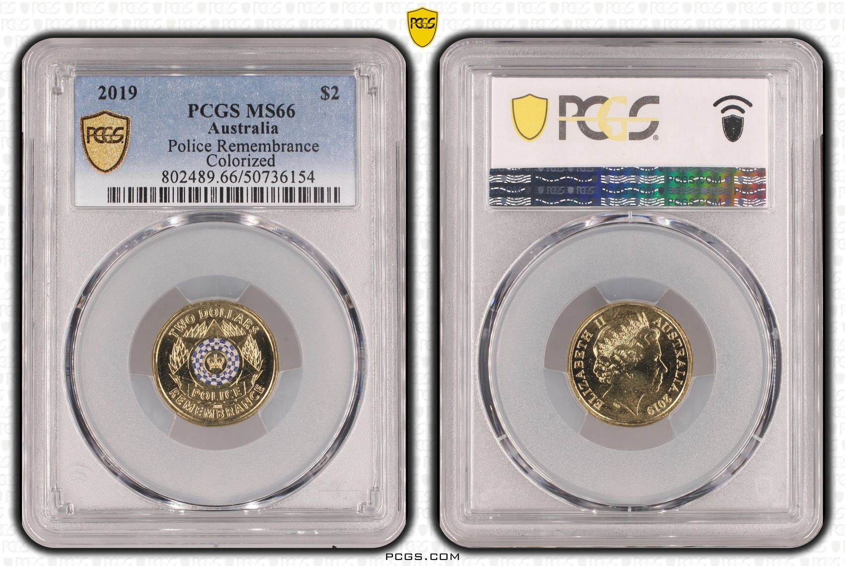 Police Remembrance Colorized , Two Dollar, 2019, PCGS MS66