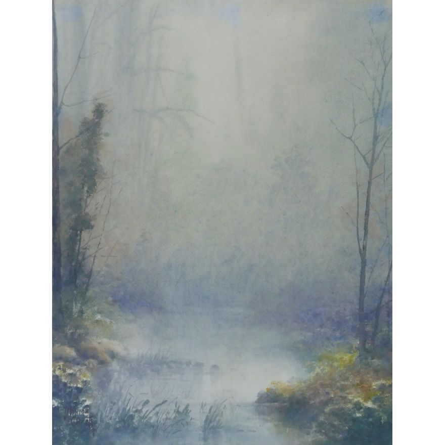 John Marion Crook ''Misty Landscape'' Watercolor