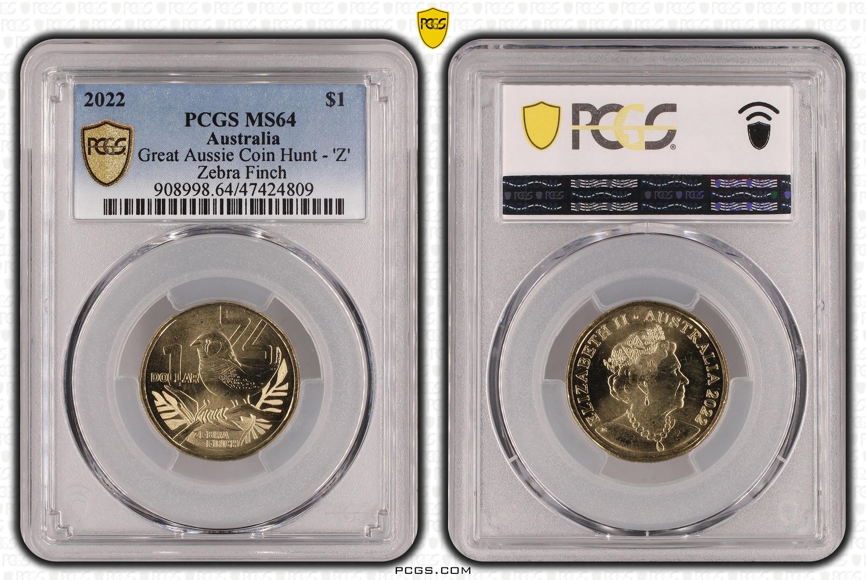 Great Aussie Coin Hunt - 'Z', One Dollar, 2022, PCGS MS 64