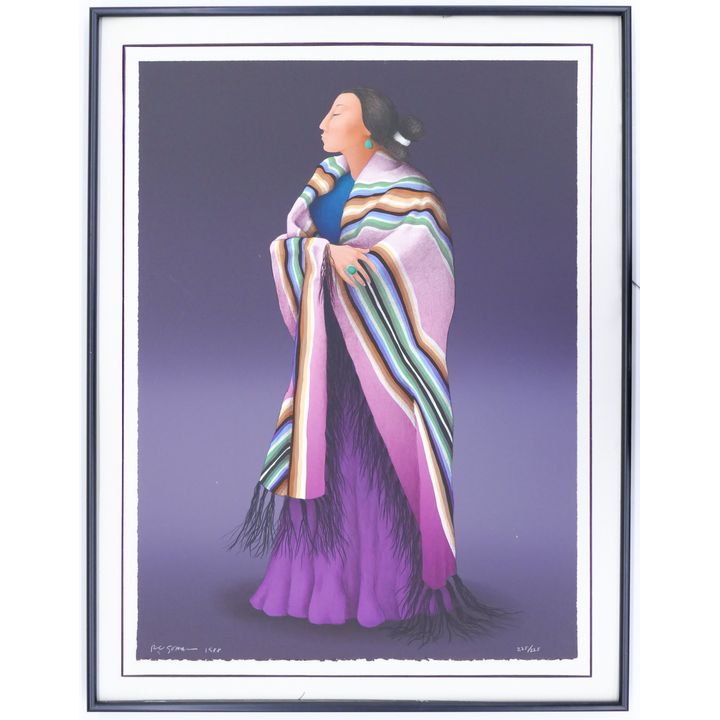 R.C. Gorman ''Dolly Nez'' 1988 S/N Color Lithograph Framed
