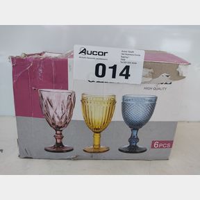 CRYSTAL VINTAGE COLORED GLASS GOBLETS - SET OF 3 - GREEN -