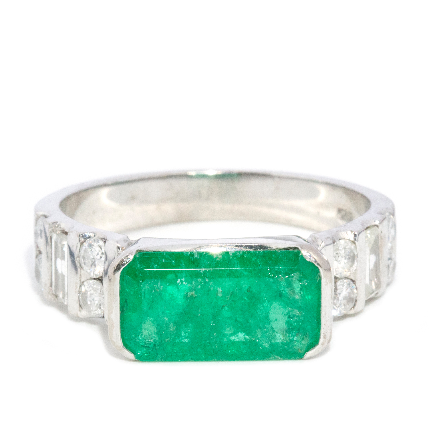 3.85 carat Emerald and Diamond Ring