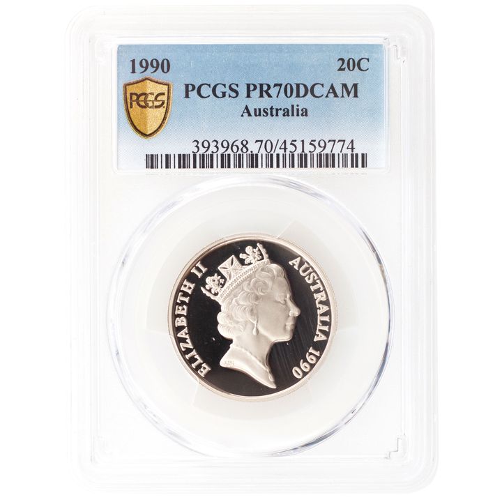 Elizabeth II, Twenty Cent, 1990, PCGS PR 70DCAM