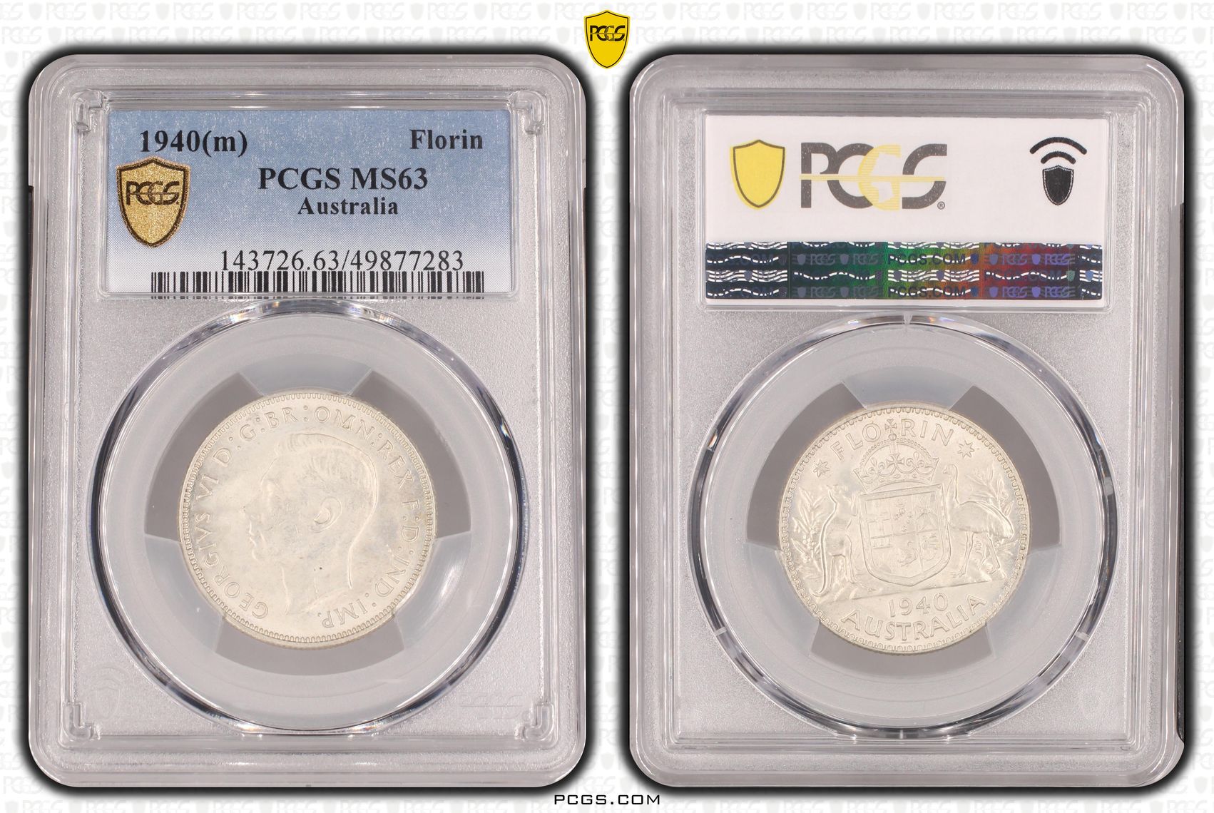 George VI, , Florin, 1940(m), PCGS MS63
