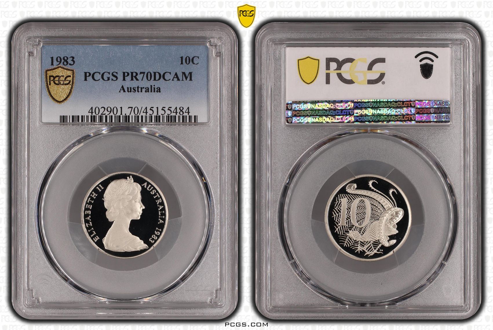 1983 Australia Ten Cent, 10c PCGS - PR70DCAM POP 24/0 -484