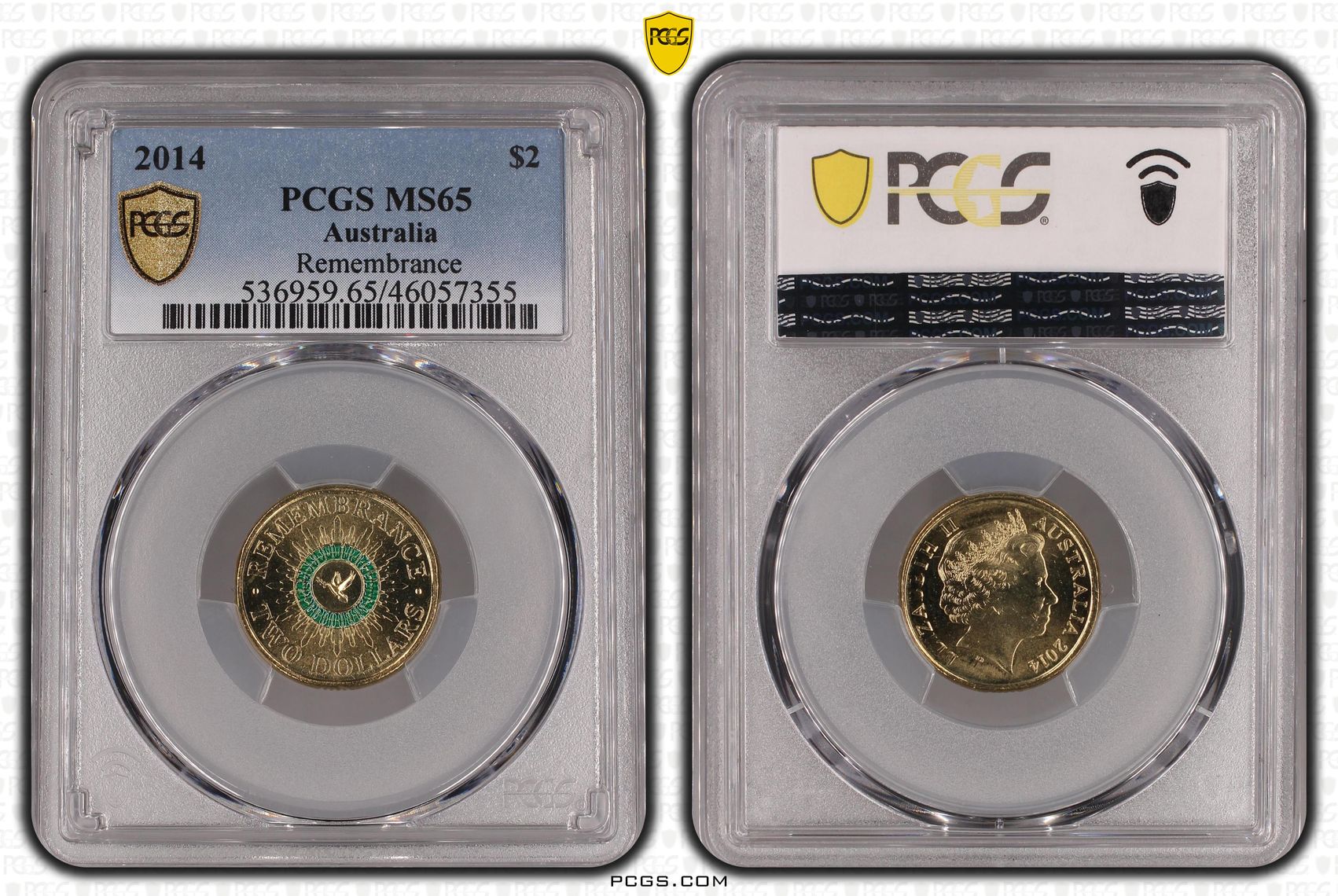 Elizabeth II, Remembrance, Two Dollar, 2014, PCGS MS65