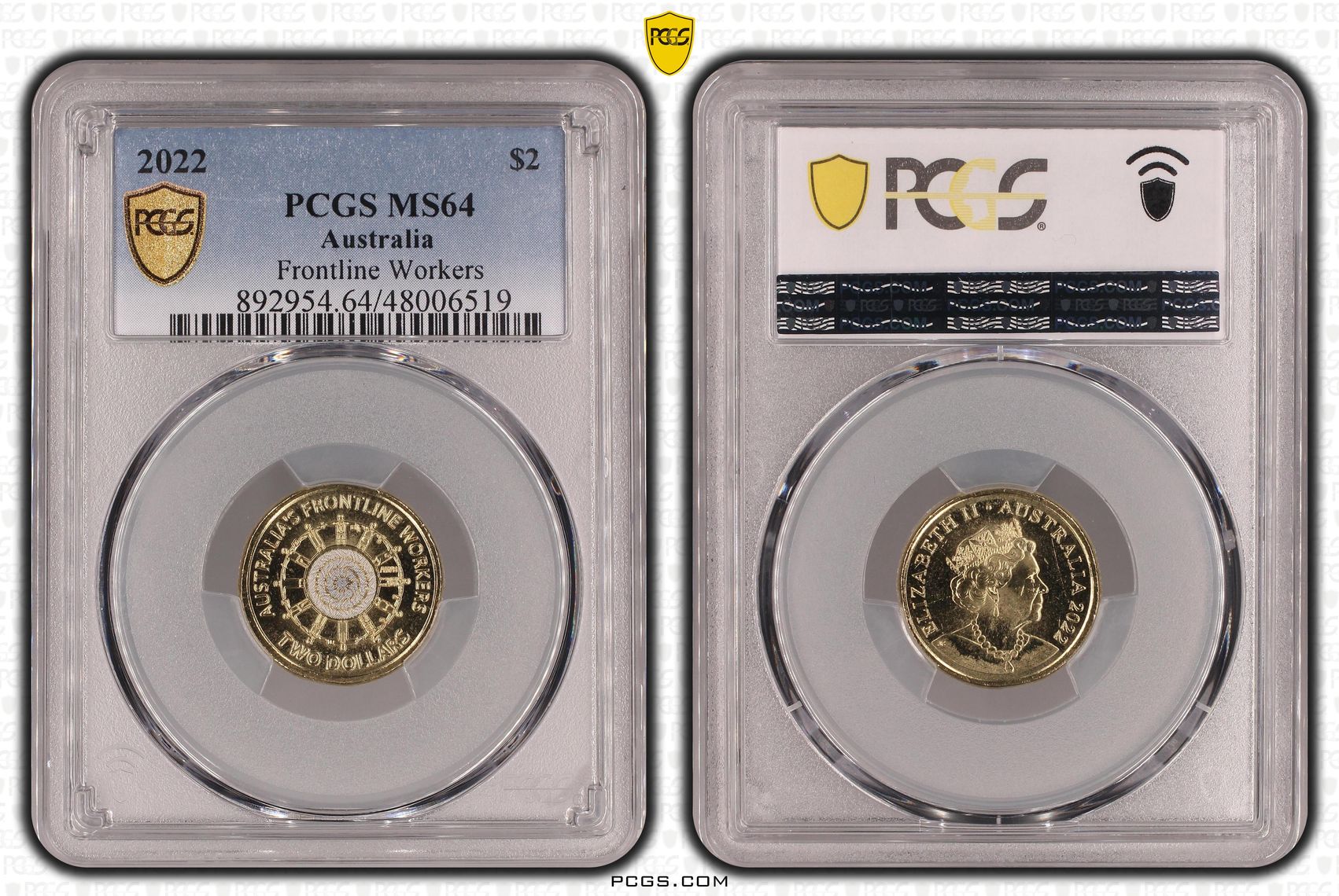 Elizabeth II, Frontline Workers Colorized, Two Dollar, 2022, PCGS MS64