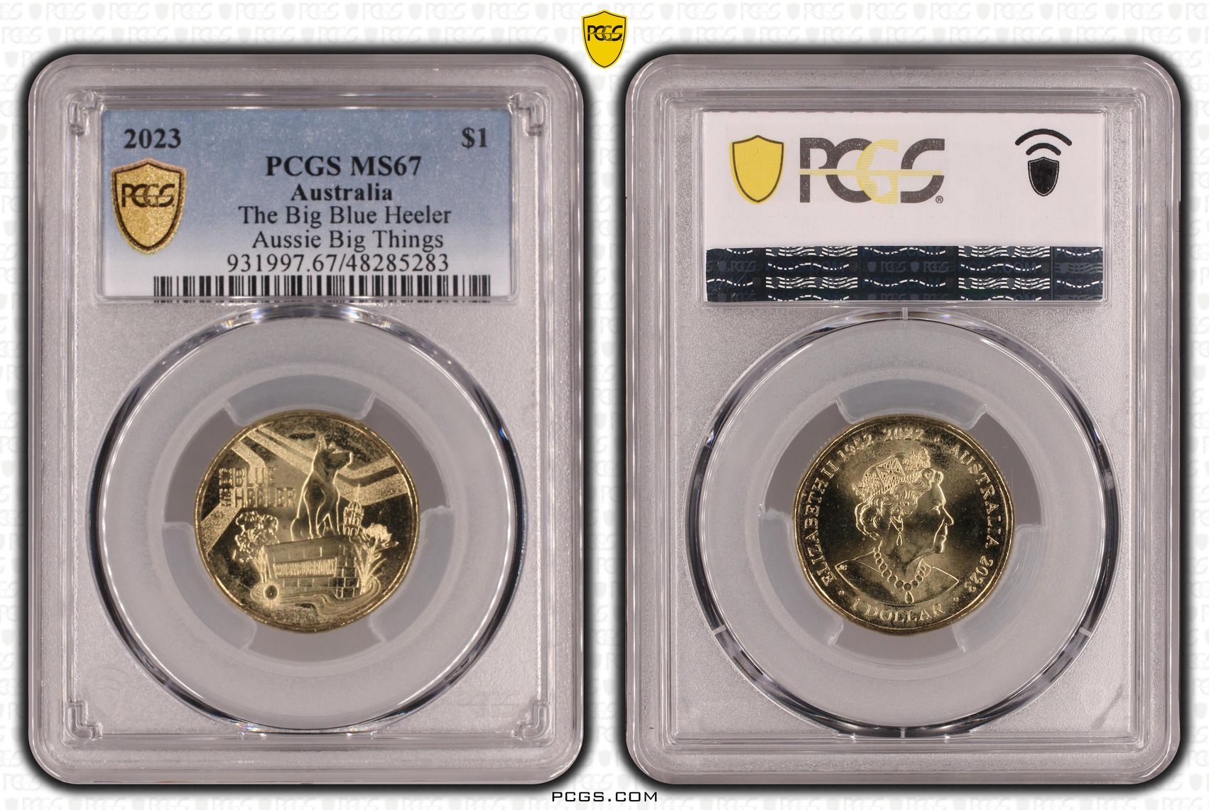The Big Blue Heeler Aussie Big Things , One Dollar, 2023, PCGS MS67