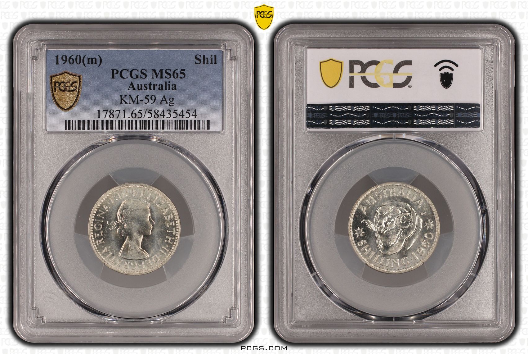 Elizabeth II, Shilling, 1960, PCGS MS65