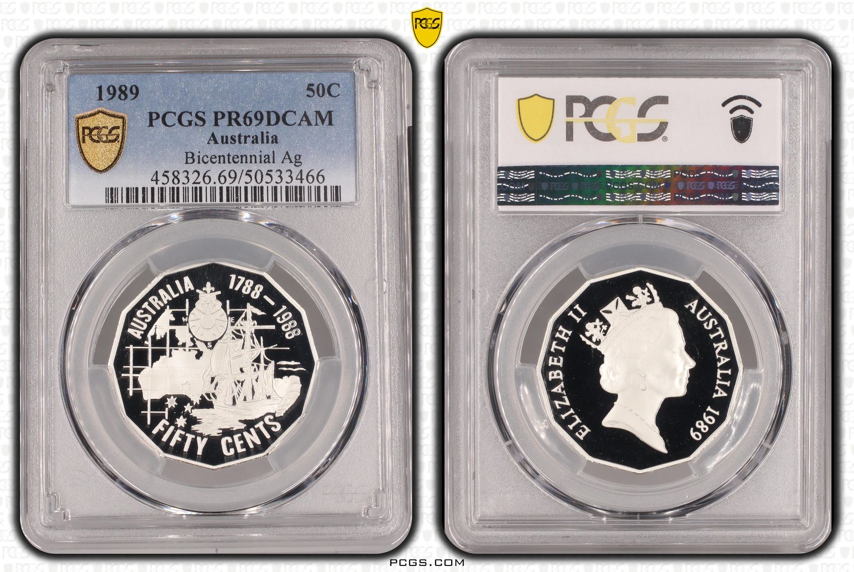 Bicentennial Ag, Fifty Cent, 1989, PCGS PR69DCAM