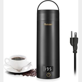 SEKAER TRAVEL ELECTRIC TEA KETTLE PORTABLE SMALL MINI COFFEE KETTLE, WITH 4 VARIABLE PRESETS, PERSONAL HOT WATER BOILER 304 STAINL