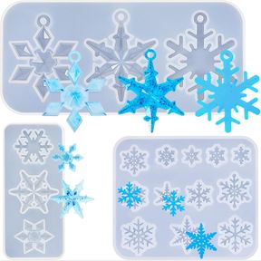 PATELAI 3 PCS 3D SNOWFLAKE SILICONE MOLD FONDANT SILICONE MOLD SNOWFLAKE CHOCOLATE CANDLE ORNAMENT RESIN MOLDS DIY RESIN CRAFTS JE