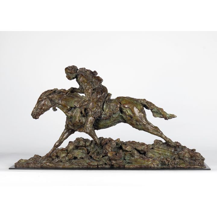 Jonathan Kenworthy (1943- ), Riding Flat Out - Afghan Horseman, 2002