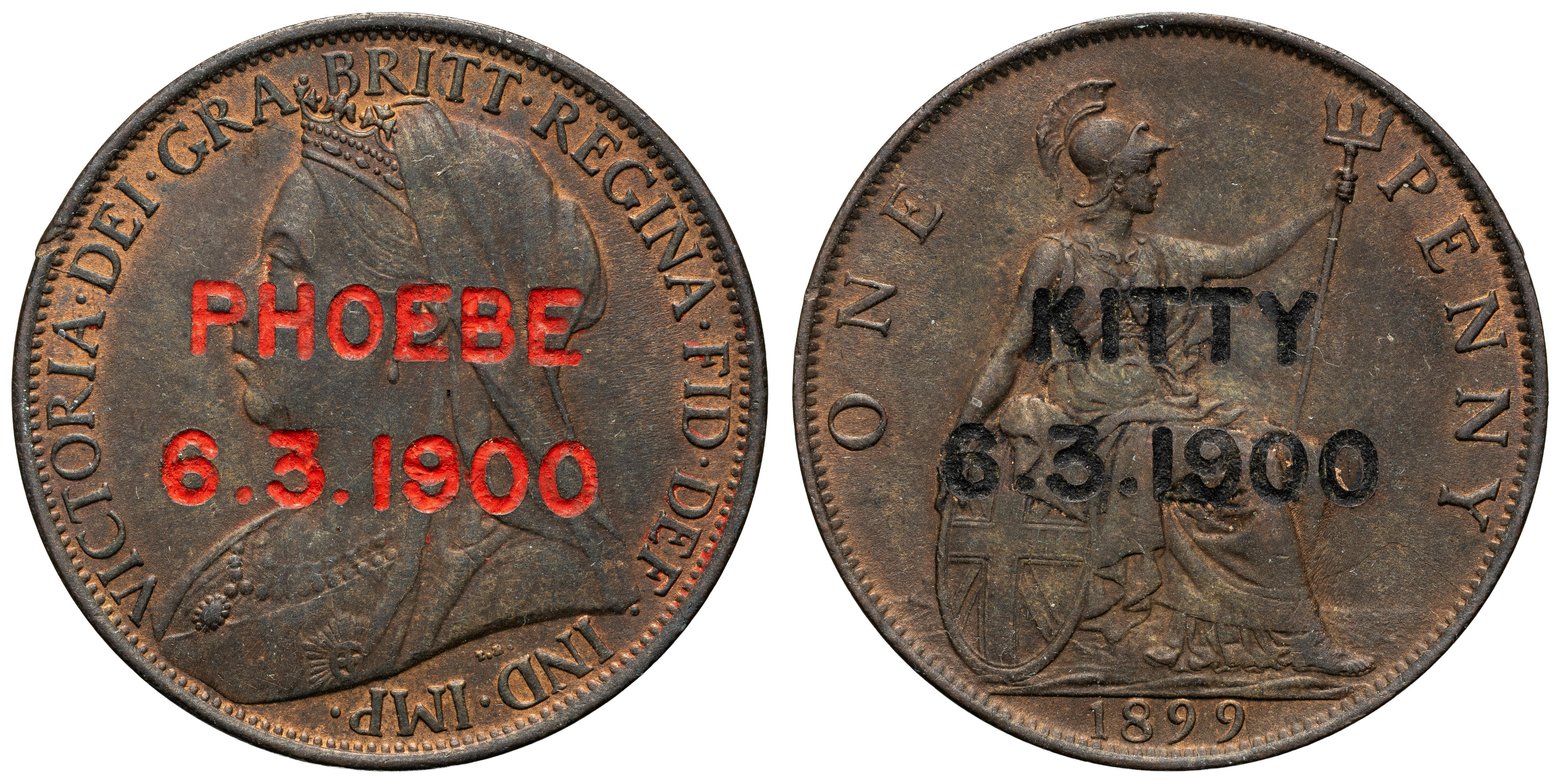 Great Britain, Victoria, Love Token, Penny, 1899, VF