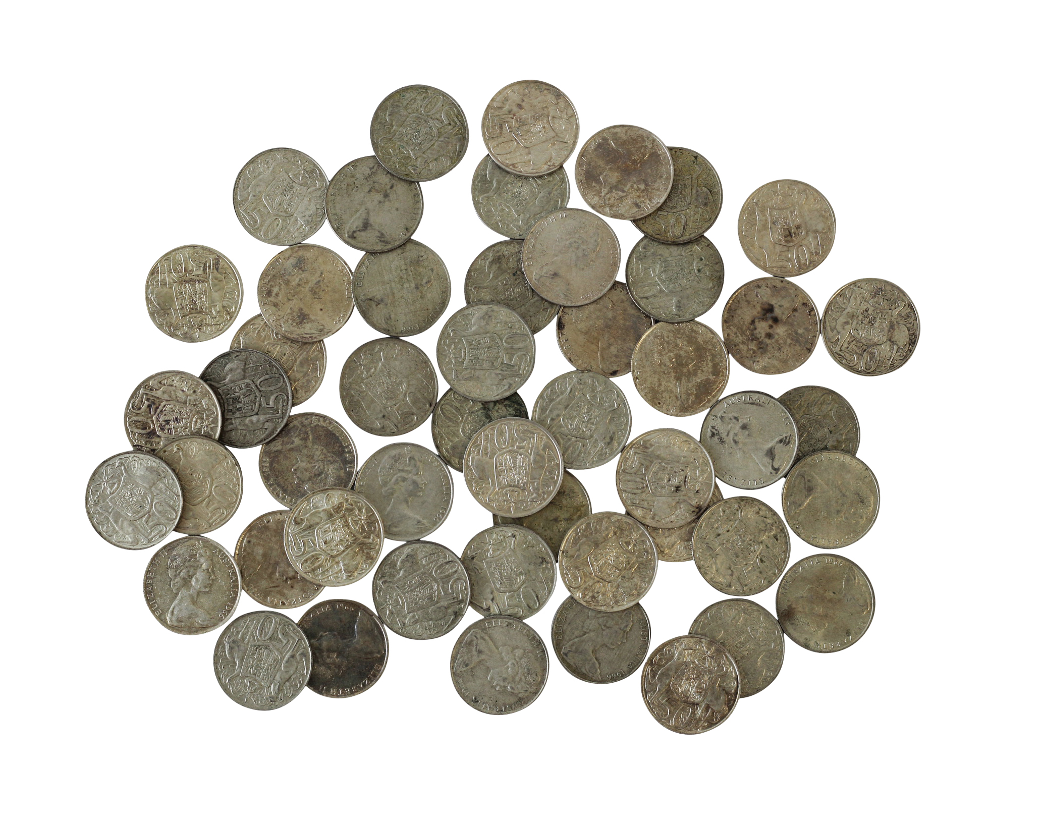 Elizabeth II, Fifty Cents, 1966, VF - UNC