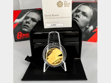 2020 MUSIC LEGENDS 'DAVID BOWIE GOLD 1/4oz PROOF 25 POUND COIN