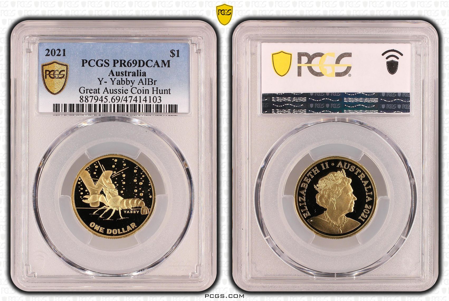 Elizabeth II, Y- Yabby AlBr, One Dollar, 2021, PCGS PR69DCAM