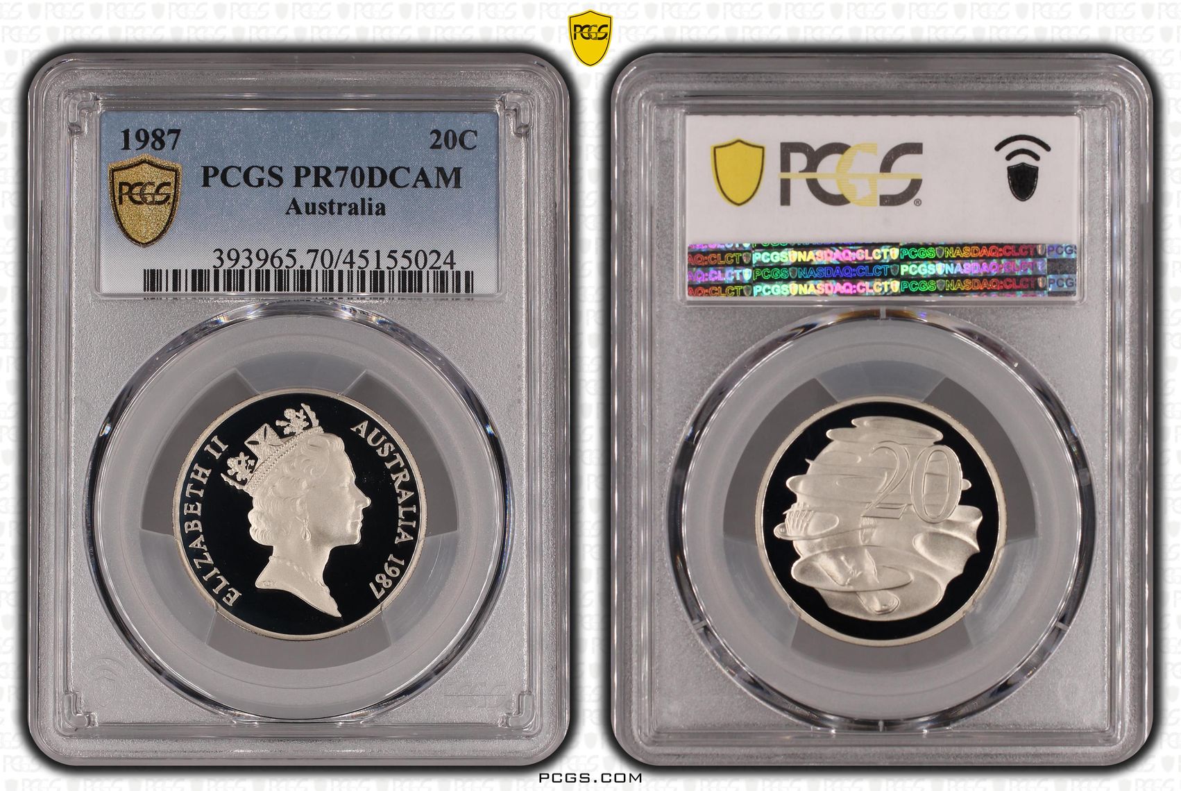 1987 Australia Twenty Cent, 20c PCGS - PR70DCAM POP 15/0 -024