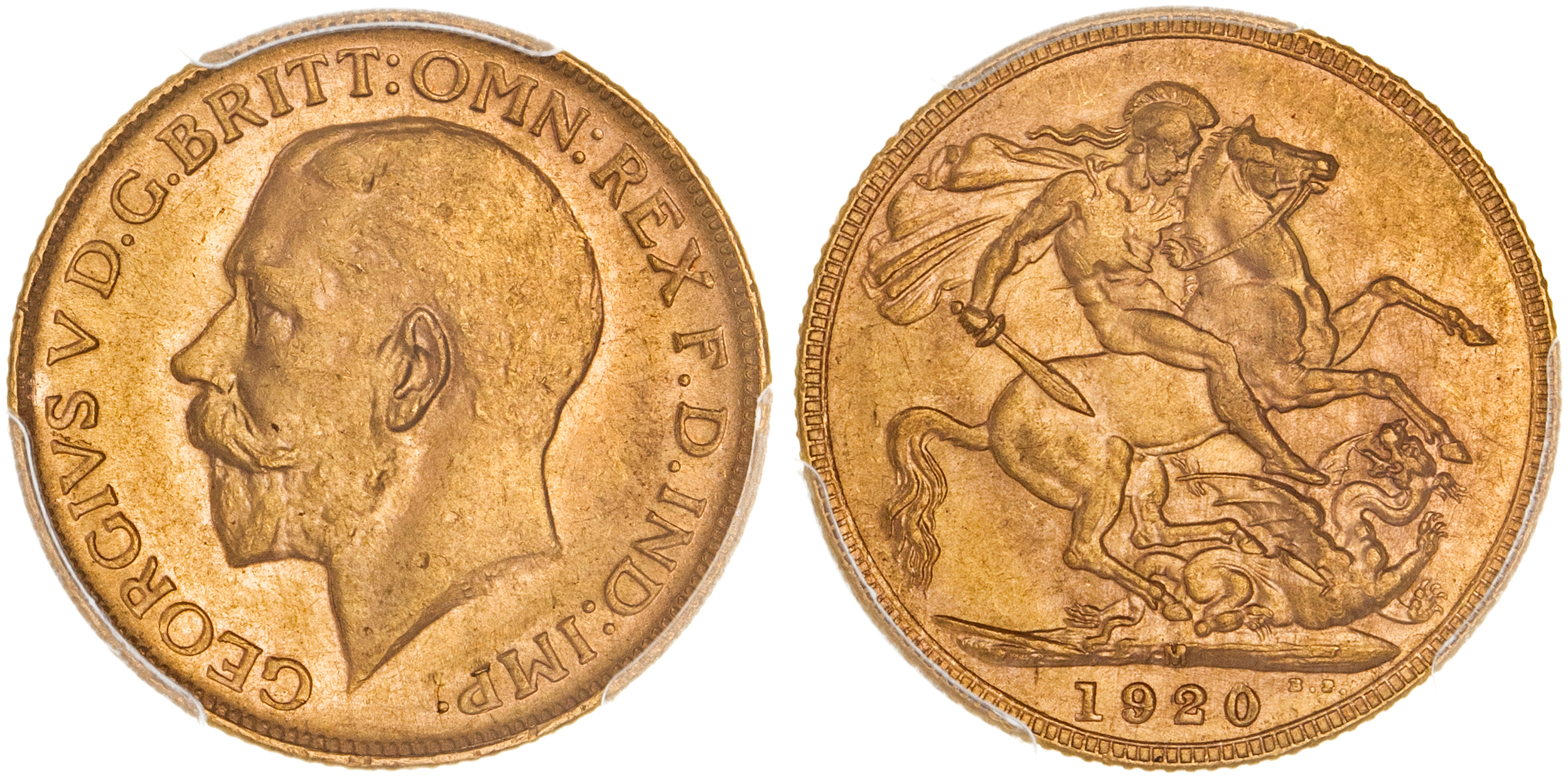 George V, Sovereign, 1920-M, PCGS MS 62