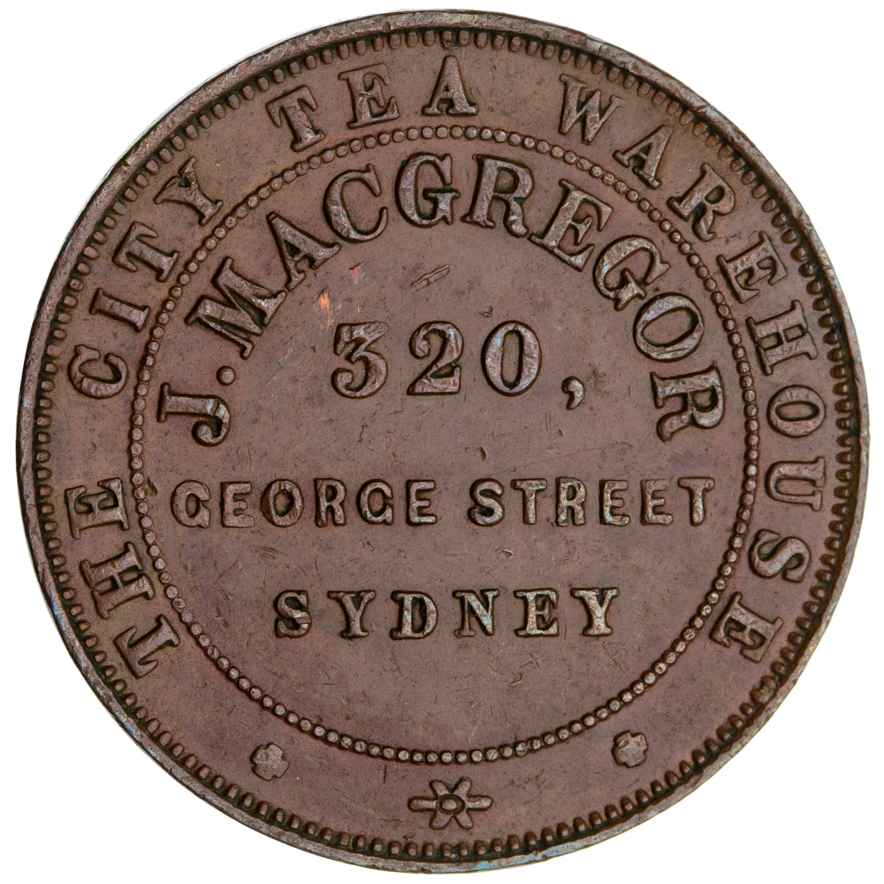 Sydney, New South Wales, J. Macgregor, Halfpenny, 1855, EF